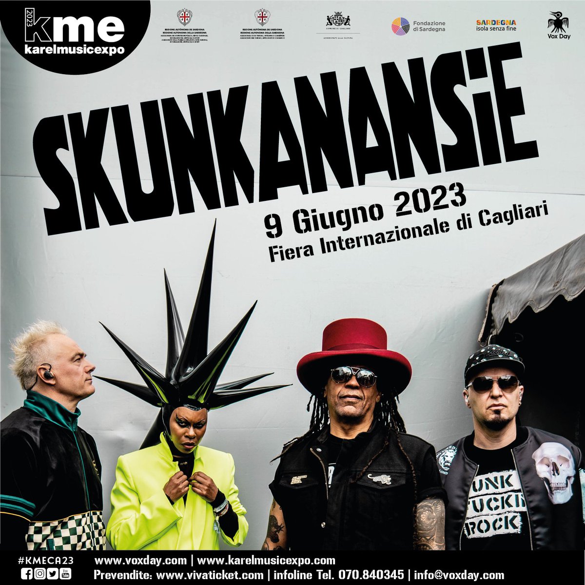 🔥🔥SKUNK ANANSIE a CAGLIARI 🔥🔥 
📌 Venerdì 9 Giugno 2023  
🎸 Anteprima Karel Music Expo 2023  

🎟️ Biglietti disponibili su Vivaticket a partire dalle ore 12:00 di venerdì 21 Aprile: bit.ly/3Ld1lBp

#Skunkanansie #kmeCA23 #Cagliari