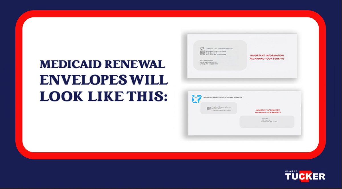 Medicaid users 𝐦𝐮𝐬𝐭 𝐜𝐨𝐧𝐟𝐢𝐫𝐦 𝐞𝐥𝐢𝐠𝐢𝐛𝐢𝐥𝐭𝐲 𝐀𝐒𝐀𝐏 or risk losing coverage. <a href="/ARHumanServices/">Arkansas DHS</a> is mailing notifications to recipients now. Please be on the lookout for this letter. 3/4