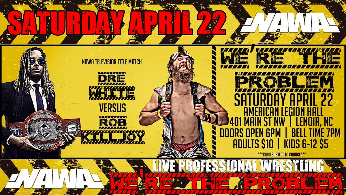 ImRobKilljoy's tweet photo. 6 shows this weekend! @apwchester to #MileHighClub to @FayettevilleCC to #NAWA to #NLPW to #GroundZeroWrestling! Chester to Asheville to Fayetteville to Lenoir to Fayetteville to Charlotte! Can't take my miles! #Workhorsemen #OverByOsmosis #DontForgetToLoveWrestling https://t.co/FsrgGFoFV6