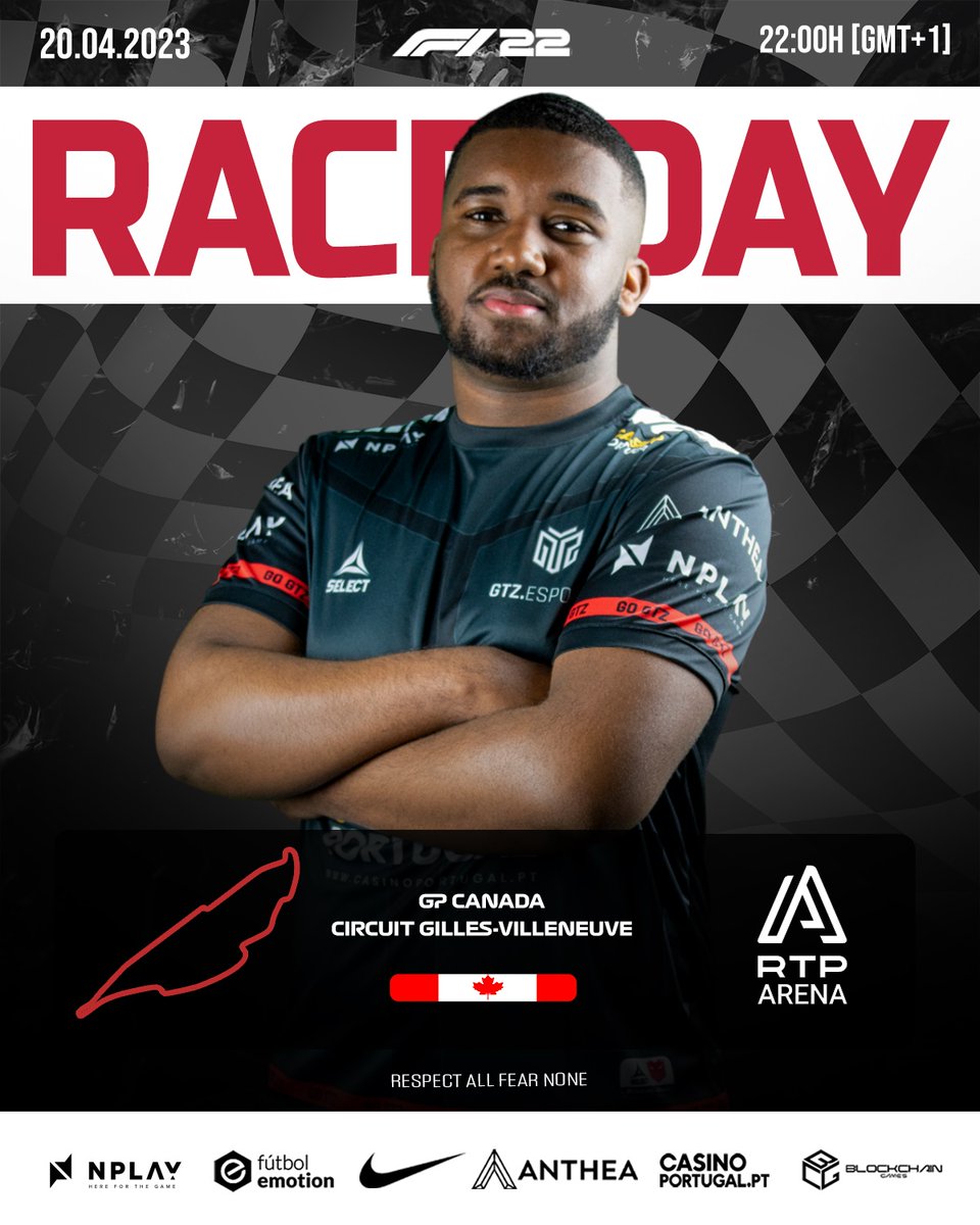 GTZEsports's tweet photo. 🇬🇧 After last week's race was postponed, our F1 drivers are looking forward to returning to competition at @rtparena 

🇵🇹 Depois da corrida da semana passada ter sido adiada, os nossos pilotos de F1 estão ansiosos para voltar à competição na @rtparena 

🏆 @rtparena
🏁 GP Canada
⏰ 22H00 [GMT+1]
📺 https://t.co/GM5wHhOjam

#GTZesports #RespectAllFearNone #F122Game #F1naRTP