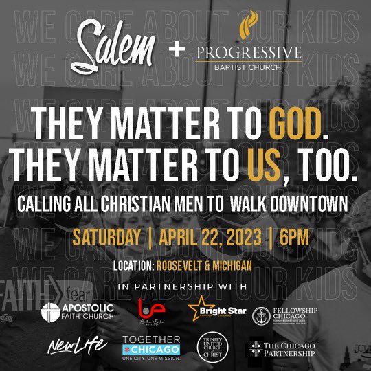 PBC_Chicago's tweet photo. This Saturday April 22, we are inviting 500 men to march peacefully downtown to demonstrate our love for our kids. We’ll meet at Progressive at 3658 S Wentworth Ave at 5pm. Or you can meet us directly at Roosevelt and Michigan Ave at 6pm. Share this with another man! https://t.co/KAIcQtamY4