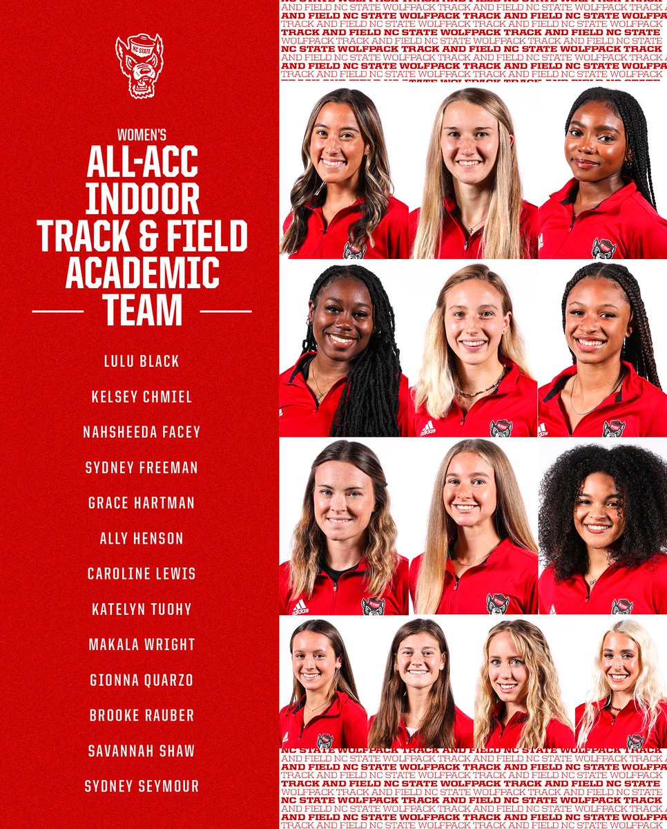 Wolfpack_TFXC's tweet photo. Hittin' the books📚

Shoutout to our athletes who were named to the All-ACC Indoor T&amp;F Academic Teams‼️🐺

#WolfpackTF - #GoPack https://t.co/zu9hzcGwr8