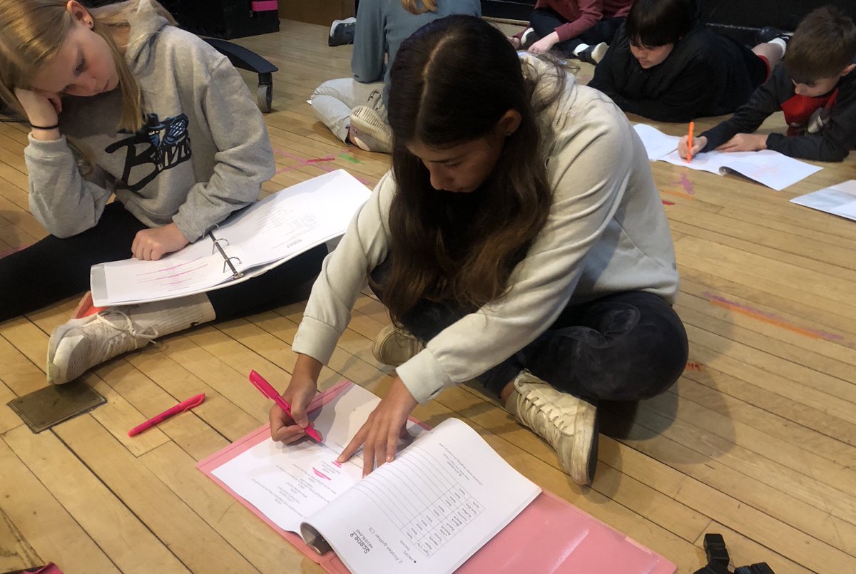 Script delivery! We’re working on highlighting our lines, annotating character emotions and marking our blocking. Can’t wait to see these stars I’m Hollywood 🤞🏻#lfmoments ⁦<a href="/WeAreDeerPath/">Deer Path Middle School</a>⁩