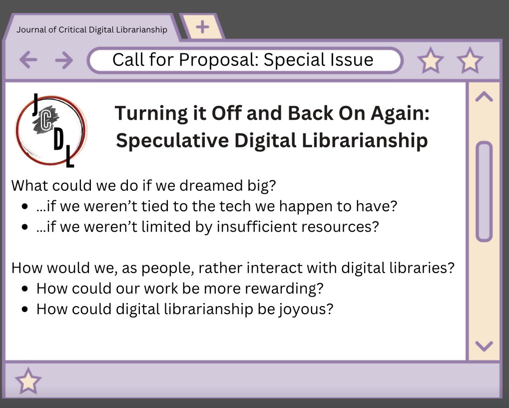 Journal of Critical Digital Librarianship tweet media