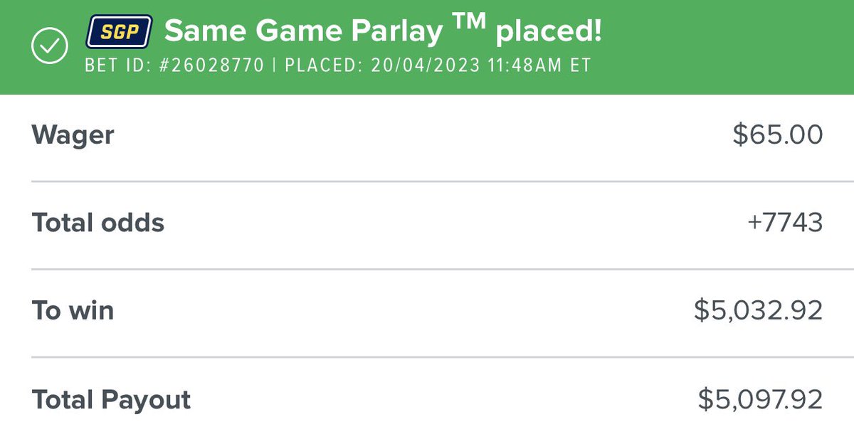 #NBA (+7743) PLAYOFF LOTTO 🚨 

Risking $65 to win over $5,000. 

1,000 Likes &amp; it’s yours.  RUN IT LFG ⬇️