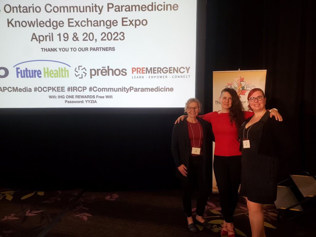 Excited to be attending the Ontario Community Paramedic Knowledge Exchange Expo hosted by <a href="/OAPCMedia/">OAPC</a> with two of our CP’s Alyson <a href="/coolmedic89/">Alyson Coolen</a> and Cassandra 
This is truly a monumental event with ground breaking presentations and incredible collaborations! <a href="/ChiefGSage/">Greg Sage</a> #OCPKEE