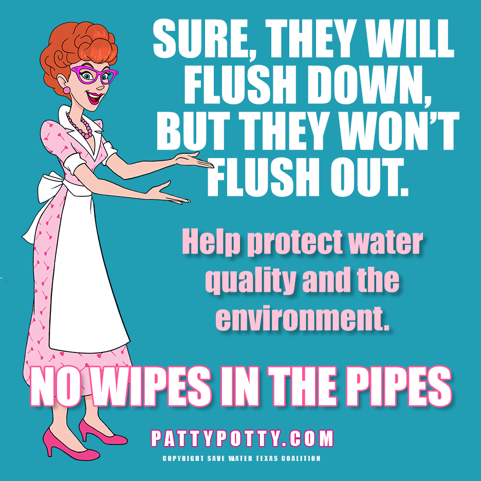 nowipes's tweet photo. Sure, #wipes will #flush down but they won't flush out! Help protect water quality and the #environment.

NO Wipes in the Pipes https://t.co/S2LDirHowf

#nowipes #nowipesinthepipes #nowipesinpipes #plumbing #plumber #plumberlife #wastewater #wastewatertreatment #pattypotty https://t.co/VkfKpOpjWj