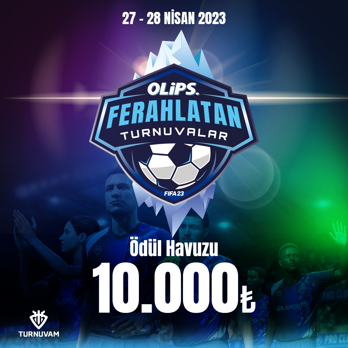 turnuvamcom's tweet photo. Olips ile Ferahlatan Fifa 23 Turnuvası Kayıtları Açıldı! 🎉
⏰ 27-28 Nisan
🎁 Toplam 10 Bin TL Nakit Ödül Havuzu
🚹 Katılım Limiti 1v1 - 256 kişi
👉🏻Kayıt için: https://t.co/1Lj6w6QsSl
🕛 Son kayıt tarihi: 27 Nisan - 15.00
#FerahlatanOlipsNefesiyleHareketeGeç #Olips #OlipsGaming https://t.co/s4bR9cy5X3