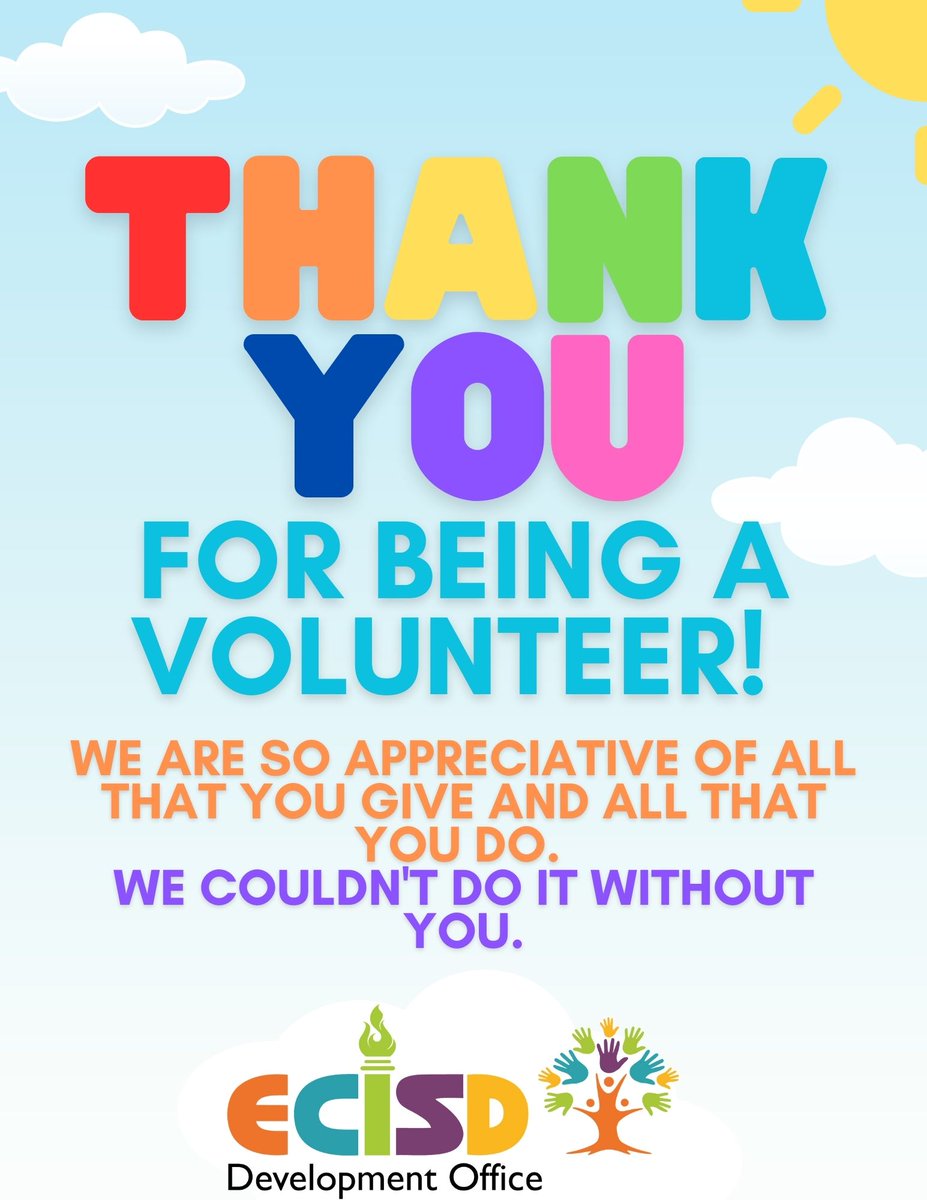 ECISDDEVELOP's tweet image. Please join us in saying "THANK YOU" to all of our great volunteers in @EctorCountyISD! #developingourfuture #volunteerappreciation #ittakesavillage
