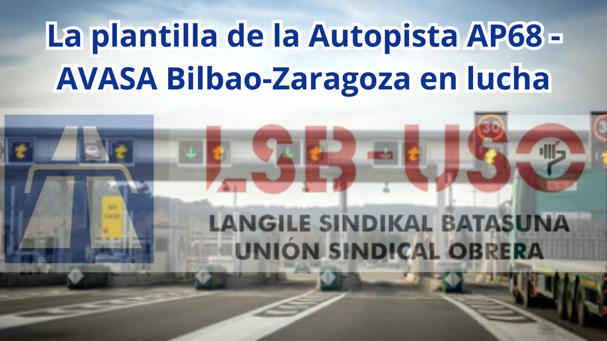 LSB_USOEuskadi's tweet photo. 📢#Sindicato LSB-#USOEnLucha para garantizar el empleo de la #Autopista AVASA
📌CONCENTRACIÓN
⏺️viernes, #21abril, de 9:45 a 11:15 horas frente a la entrada a las instalaciones de la #AP68 🛣️salida nº 3 en Anuntzibai s/nº - #Orozko #Bizkaia
Mas info👇
https://t.co/I9lDWsBzTD https://t.co/Ya8M6xKnpn