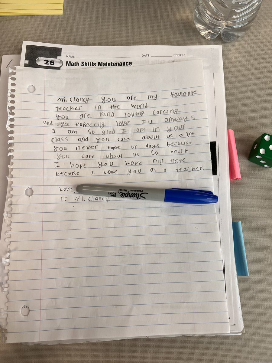 JoshClancy31's tweet image. This note was written from a Ss after ILEARN testing this morning. One of the many reasons I became a TEACHER!