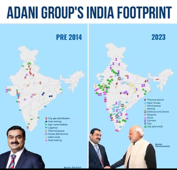 ysathishreddy's tweet photo. #Adani's empire, it knows no bounds,
#Modi's govt, their love abounds! https://t.co/PPXsOJQURW