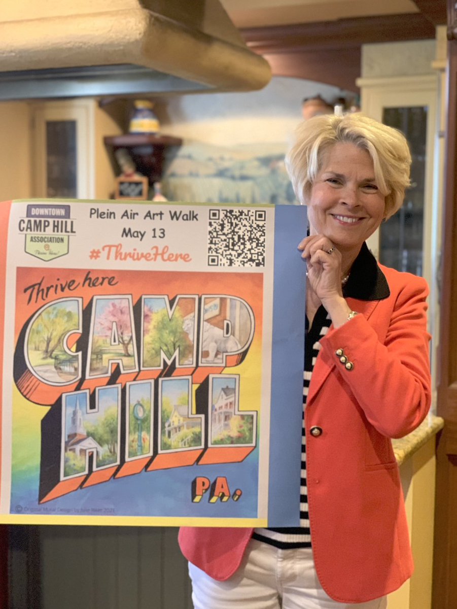 #TeamDGG is gearing up for Downtown Camp Hill Association’s Plein Air Art Walk on Saturday, May 13, from 10 am to 3 pm! Check out our custom sidewalk decals for fun facts and “street art!” #ThriveHere #CampHill #DCHA #DGG #Community #PleinAir