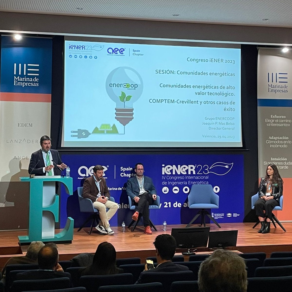 Grupo Enercoop (@grupoenercoop) on Twitter photo Gracias <a href="/AEESpain/">AEE Spain Chapter</a> por invitarnos a participar con <a href="/jmasbelso/">Joaquín P. Mas Belso</a> en el Congreso Internacional de Ingeniería Energética #IENER23IV con la ponencia “#ComunidadesEnergéticas de alto valor tecnológico. COMPTEM-Crevillent y otros casos de éxito”. Gracias <a href="/AEESpain/">AEE Spain Chapter</a> por invitarnos a participar con <a href="/jmasbelso/">Joaquín P. Mas Belso</a> en el Congreso Internacional de Ingeniería Energética #IENER23IV con la ponencia “#ComunidadesEnergéticas de alto valor tecnológico. COMPTEM-Crevillent y otros casos de éxito”.