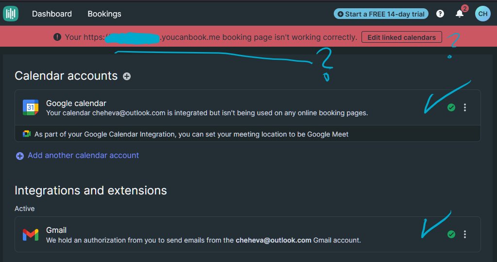 JTWebDesigns's tweet photo. @YouCanBookMe There are no way to get rid of this annoying message and go to my booking page and modify whatever is needed according to your new term of service. #YouCanBookMeHelp #YoCanBookMeIfYouCan https://t.co/As1rCtXKjO