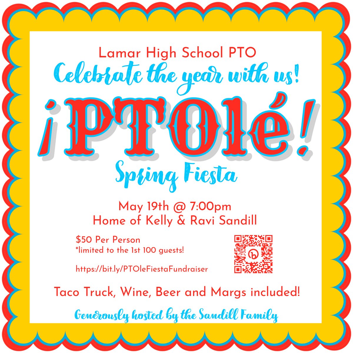 PTOle! Fiesta Fundraiser - tickets on sale now! 🌮🇲🇽(there's no Margarita emoji 🤯). Adults ONLY.  Buy now before we run out!