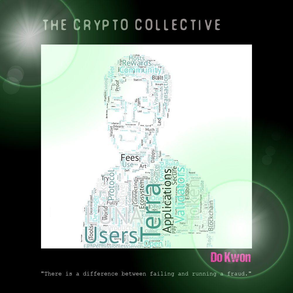 NFT_Crypto_Col's tweet photo. @MartiniGuyYT @CryptoSavingExp The Crypto Collective NFT Collection

Token ID: #5259
Portrait: Do Kwon
Background: Black
Light Effect: TwinStar
Quote: Fraud
(not actual size)

https://t.co/cK2mPT7jz5

#TCCNFT #NFTsales #nftcollector #nftart #NFTs https://t.co/RHW0fPRnQ9