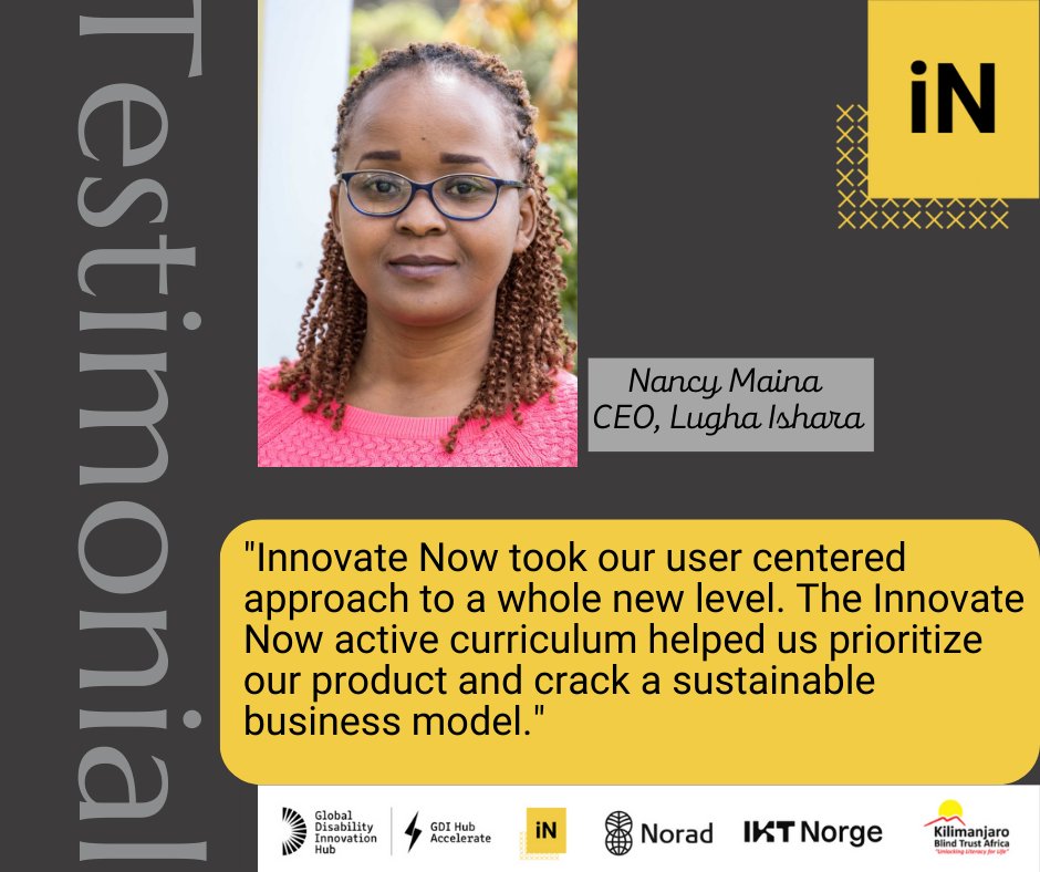 #testimonialthursday

One of our alumni founders, <a href="/NancyWagi/">Nancy Wagi</a>, the founder and CEO of <a href="/LughaIshara/">LI Team Foundation</a>, had this to say about our accelerator program👇