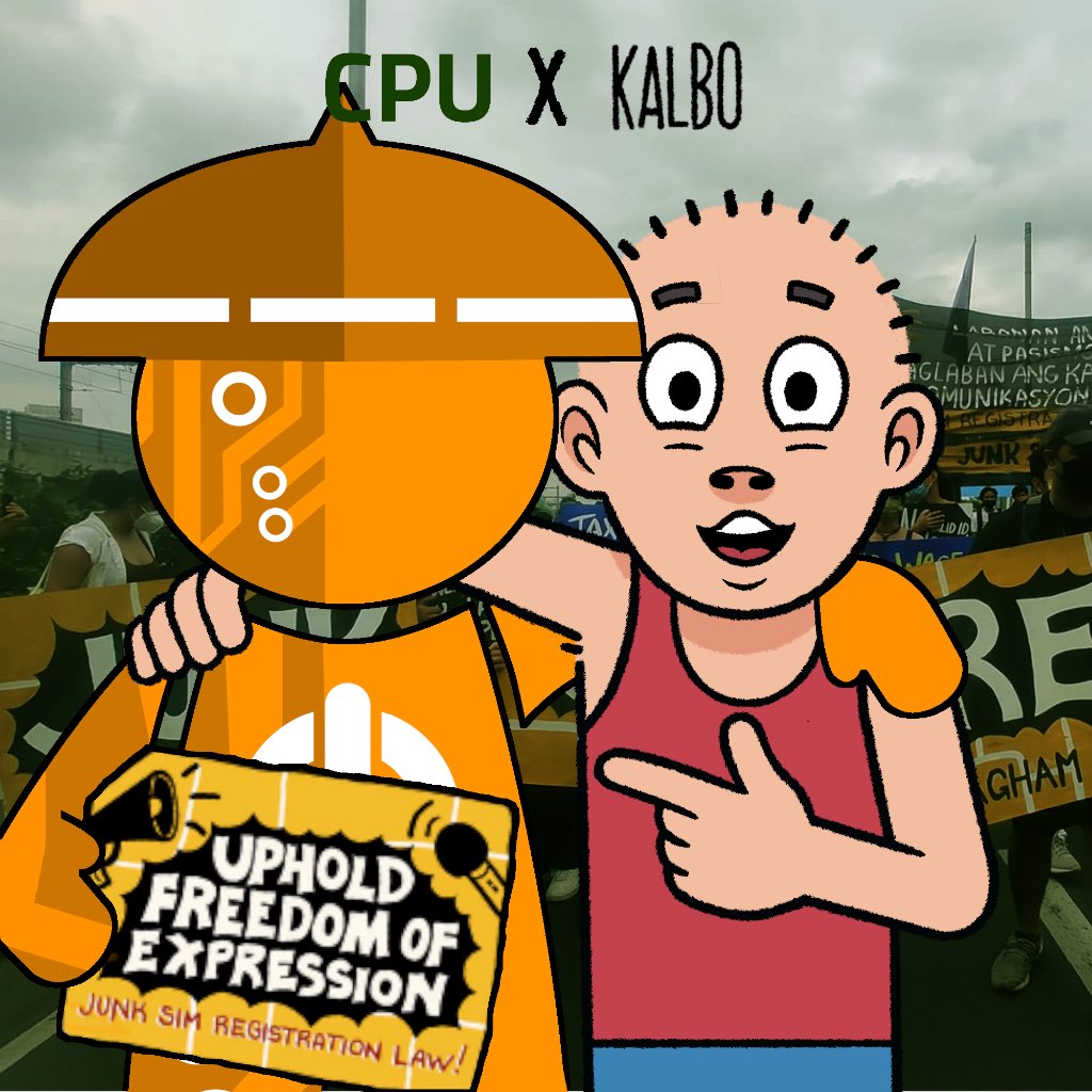 cpu_ph's tweet photo. CPU x TARANTADONG KALBO 👩‍💻🤝👨‍🦲

Kasama ni @KevinKalbo, na ginagamit ang sining at talento sa pagsasalita ukol sa isyung panlipunan, tumitindig ang samahan ng IT professionals at digital advocates ng Computer Professionals’ Union sa pagpapanawagan ng #JunkSIMRegNow. (1/2) https://t.co/zXRaWVRDbT