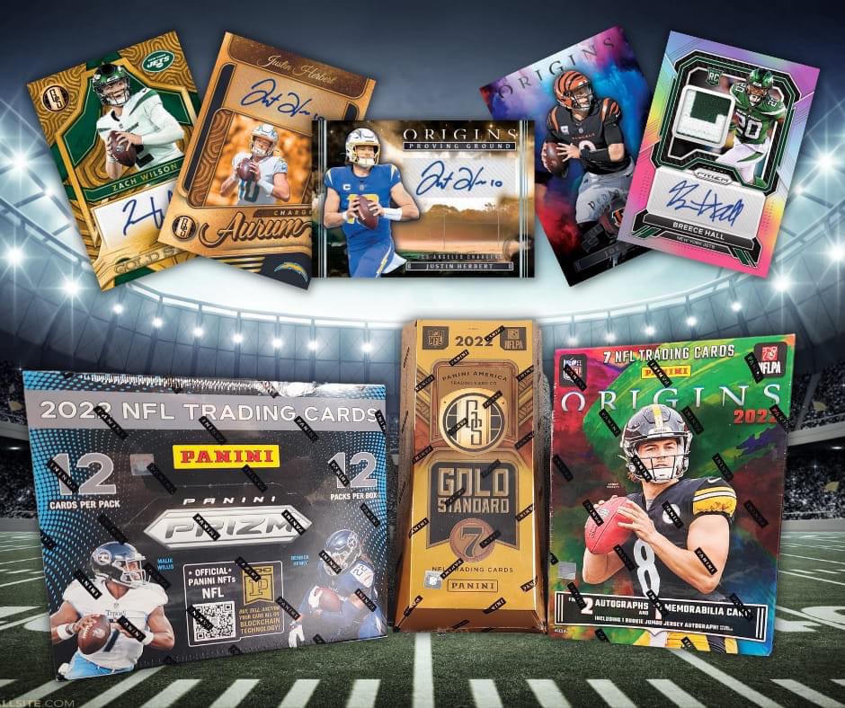 SignatureBreak's tweet photo. Prizm is King and we have paired it the always popular Origns Hobby, and 2022 NFL GOLD STANDARD 🔥🔥🔥.              PYT, get in quick before your team is gone #whodoyoucollect #SignatureSports #Aussie #Panini #NFL  #NFLDraft2023 
https://t.co/u7uPtpYk3j https://t.co/W3FiRIxray