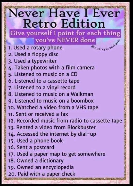 o points. I've done everything on this list.