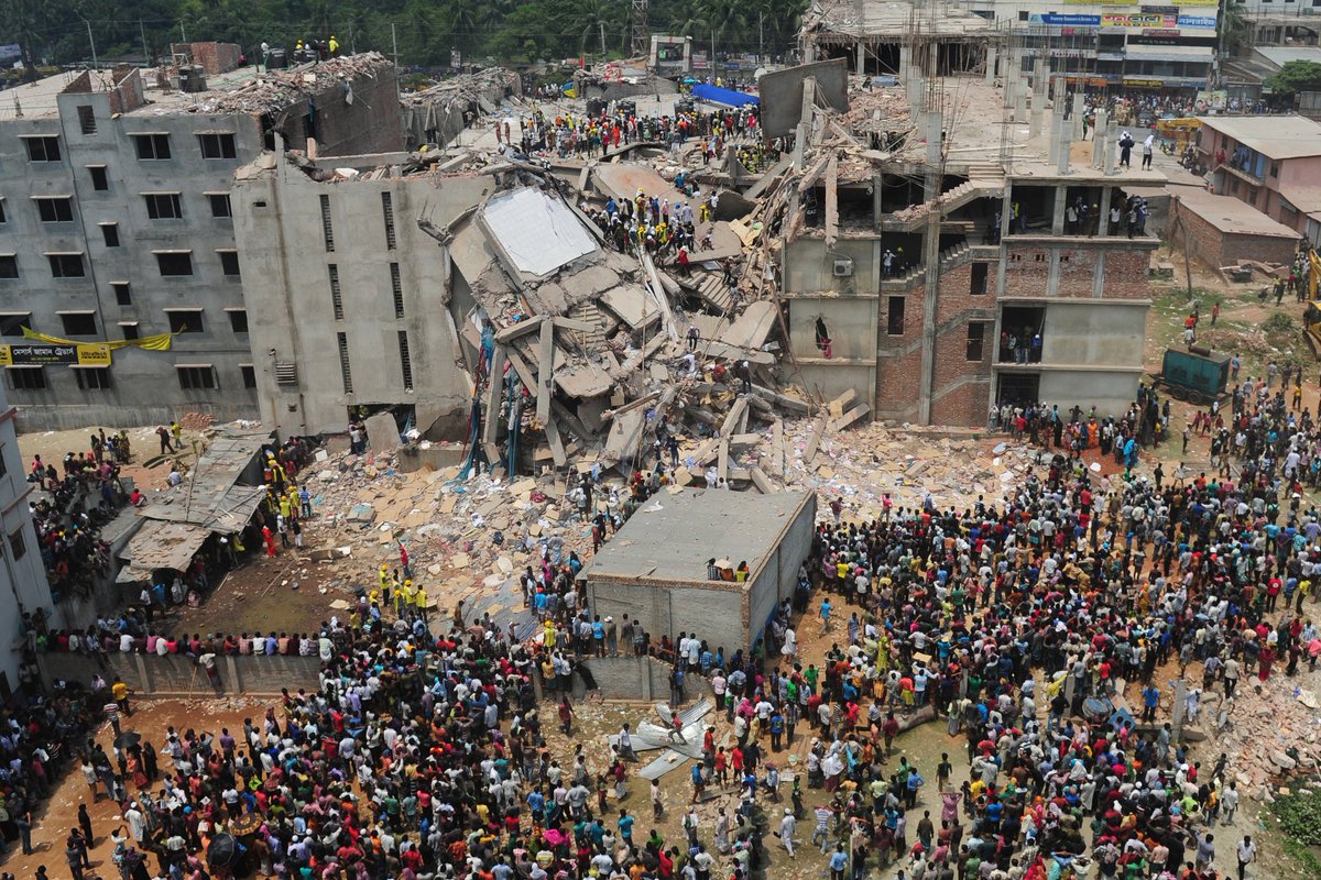Today marks the 10th anniversary of the Rana Plaza Tragedy.
On 24 April 2013, the Rana Plaza building came crashing down, killing 1,134 people and leaving thousands more injured. 
 #fashionrevolutionweek #ranaplazaneveragain
