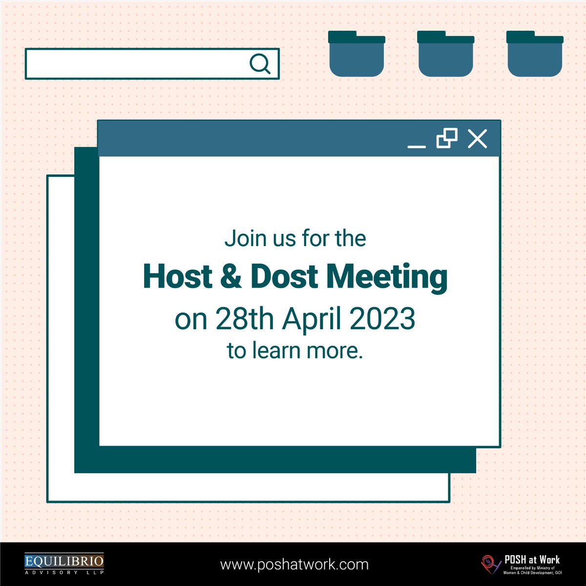 poshatwork's tweet photo. What will you do next as Internal Committee?
Join us for the Host & Dost Meeting on 28th April 2023 to learn more.
Click here to register if you haven’t yet -
https://t.co/xhxf0es1Oh
#poshcommunity #hostanddost #poshtraining #poshcompliance #ictraining https://t.co/g97F03SAQD