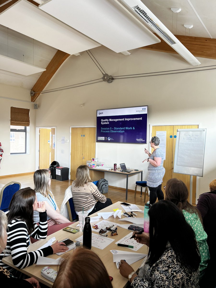 BerkshireQI's tweet photo. Final session of #QMIS with our mental health west teams - learning about process standard work but also celebrating the work completed by the teams and sharing their #A3 for their chosen #drivermetrics @BHFT https://t.co/CeMNKRikY5