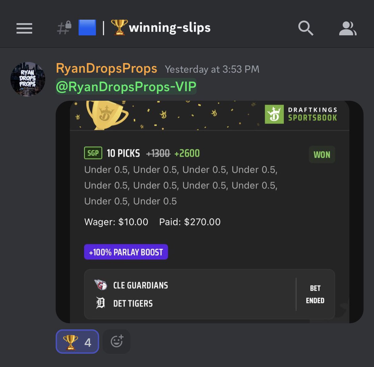 Breaktheboox's tweet photo. SHEEEESH @RyanDropsProps &amp; @EVBetsMA  joined in on this insane MLB steppy run🔥

+2600✅
+2000✅

$10➡️ $270
$15➡️ $315

Join TODAY➡️ https://t.co/gPFdTednRU

#MLB #GamblingTwitter #nfr5 https://t.co/Bx8ZkaB96r