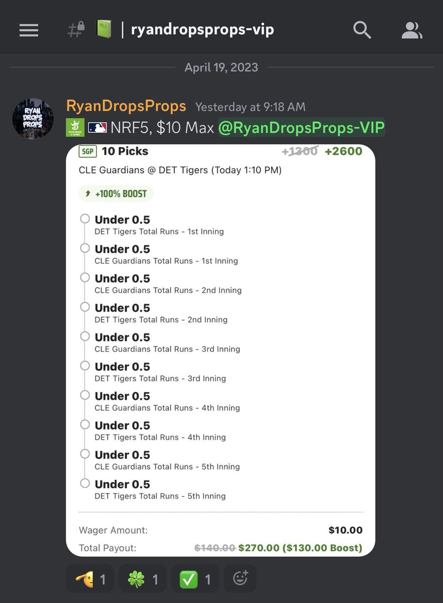 Breaktheboox's tweet photo. SHEEEESH @RyanDropsProps &amp; @EVBetsMA  joined in on this insane MLB steppy run🔥

+2600✅
+2000✅

$10➡️ $270
$15➡️ $315

Join TODAY➡️ https://t.co/gPFdTednRU

#MLB #GamblingTwitter #nfr5 https://t.co/Bx8ZkaB96r