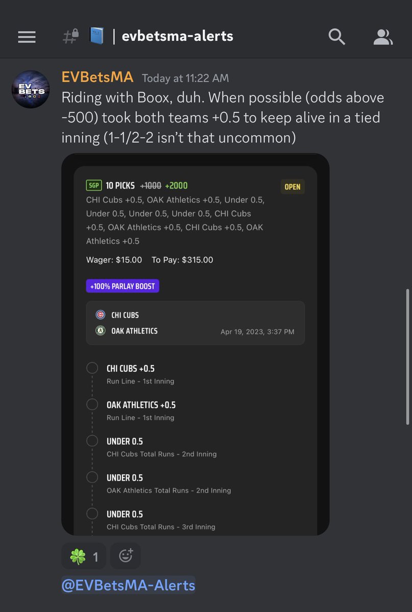 Breaktheboox's tweet photo. SHEEEESH @RyanDropsProps &amp; @EVBetsMA  joined in on this insane MLB steppy run🔥

+2600✅
+2000✅

$10➡️ $270
$15➡️ $315

Join TODAY➡️ https://t.co/gPFdTednRU

#MLB #GamblingTwitter #nfr5 https://t.co/Bx8ZkaB96r