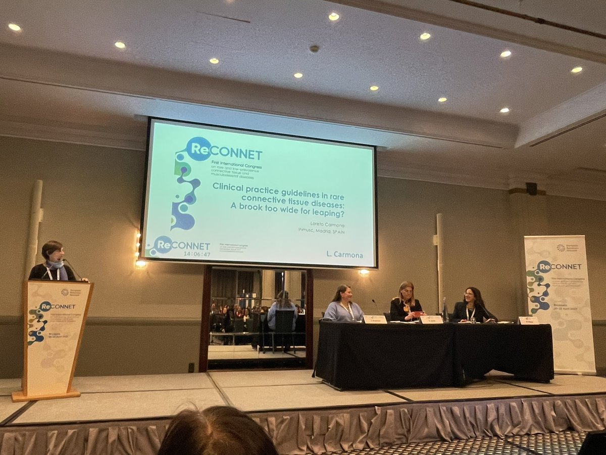 DianaMarinello's tweet photo. Loreto Carmona, Chair of the EULAR Advocacy Committee is talking about Clinical practice guidelines in rare
connective tissue diseases during the @ern_reconnet International Scientific Congress in Brussels
#rarediseases #ERNs https://t.co/k1uYqFlCpQ