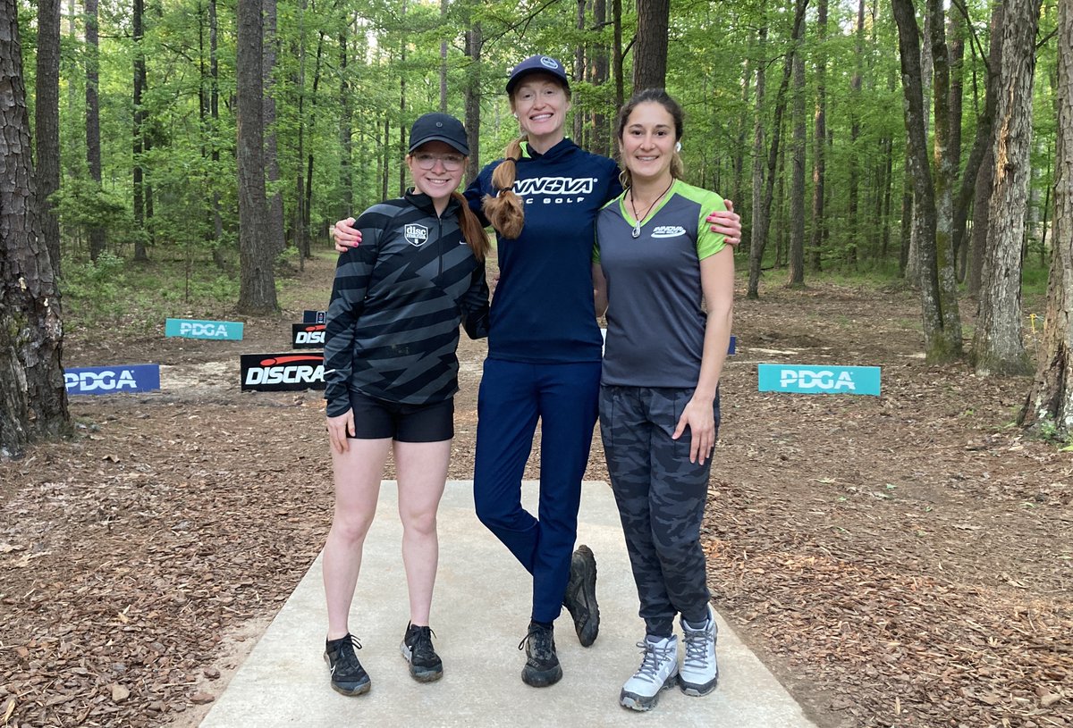 PDGA's tweet photo. The first grouping on W.R. Jackson to start the 2023 PDGA Champions Cup
Jessica Weese - Grass Valley, CA, USA
Holly Finley - Bell Buckle, TN, USA
Cynthia Ricciotti - Columbia, MO, USA
Follow on PDGA Live ➡️ https://t.co/pcVRK22bfJ
#PDGAChampionsCup #discolf https://t.co/cTPagm8flu