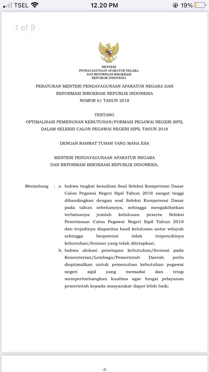 ohiohayo's tweet photo. @tanyakanrl Ini kebijakan thn 2018, solusinya pake perengkingan. Semoga pppk teknis 2022 bisa kaya gini juga :') https://t.co/idabfoBYiH