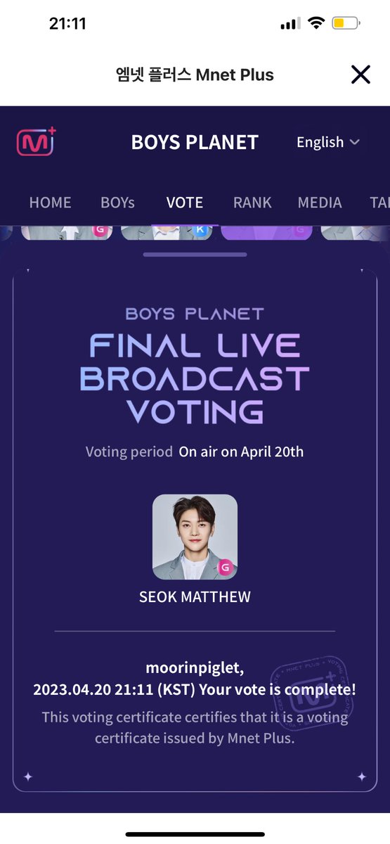 irin_13's tweet photo. อย่าลืม live vote นะคะ กดโหวตตอนนี้กันได้เลยค่ะ คะแนนสำคัญมาก #석매튜 #seokmatthew1pick #SEOKMATTHEW https://t.co/NNsE7q0klf