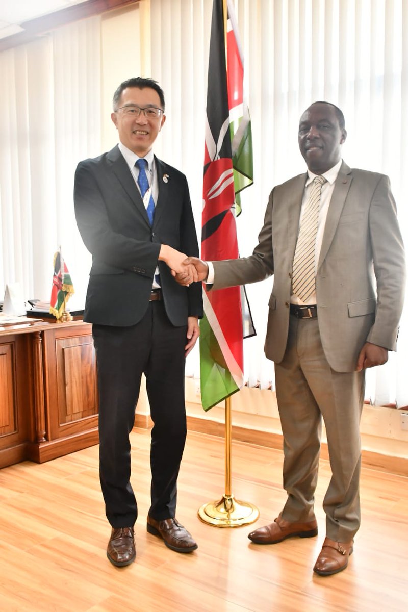 MOWSI_KE's tweet photo. Japan  International Cooperation Agency Kenya Office (JICA) led by  Iwama Hamije today paid a courtesy call to the Principal Secretary State Department  for Irrigation @GMugambi_EBS today at Maji House.
@WahomeHon https://t.co/hZnQ45zpBO
