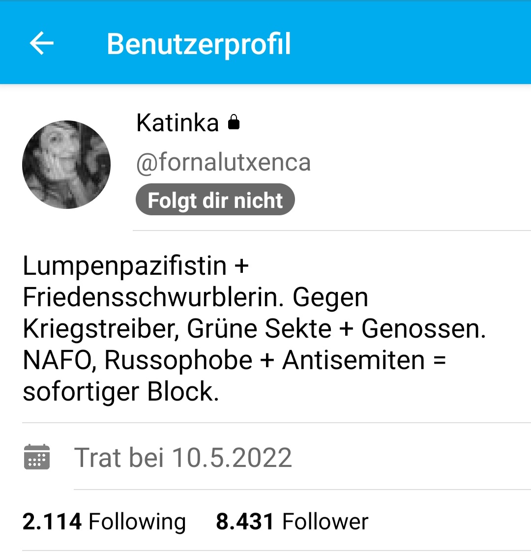 zukunft37's tweet photo. Was zum Teufel geht denn hier ab?
Gleich DREI tolle, nette Accounts und langjährige Follower von mir wurden gesperrt! 🥺
Dafür fehlt mir JEGLICHES VERSTÄNDNIS!!! 😖😤😡

#FreeKatinka
#FreeINE
#FreeUntierchen https://t.co/lmrrXHDSOC