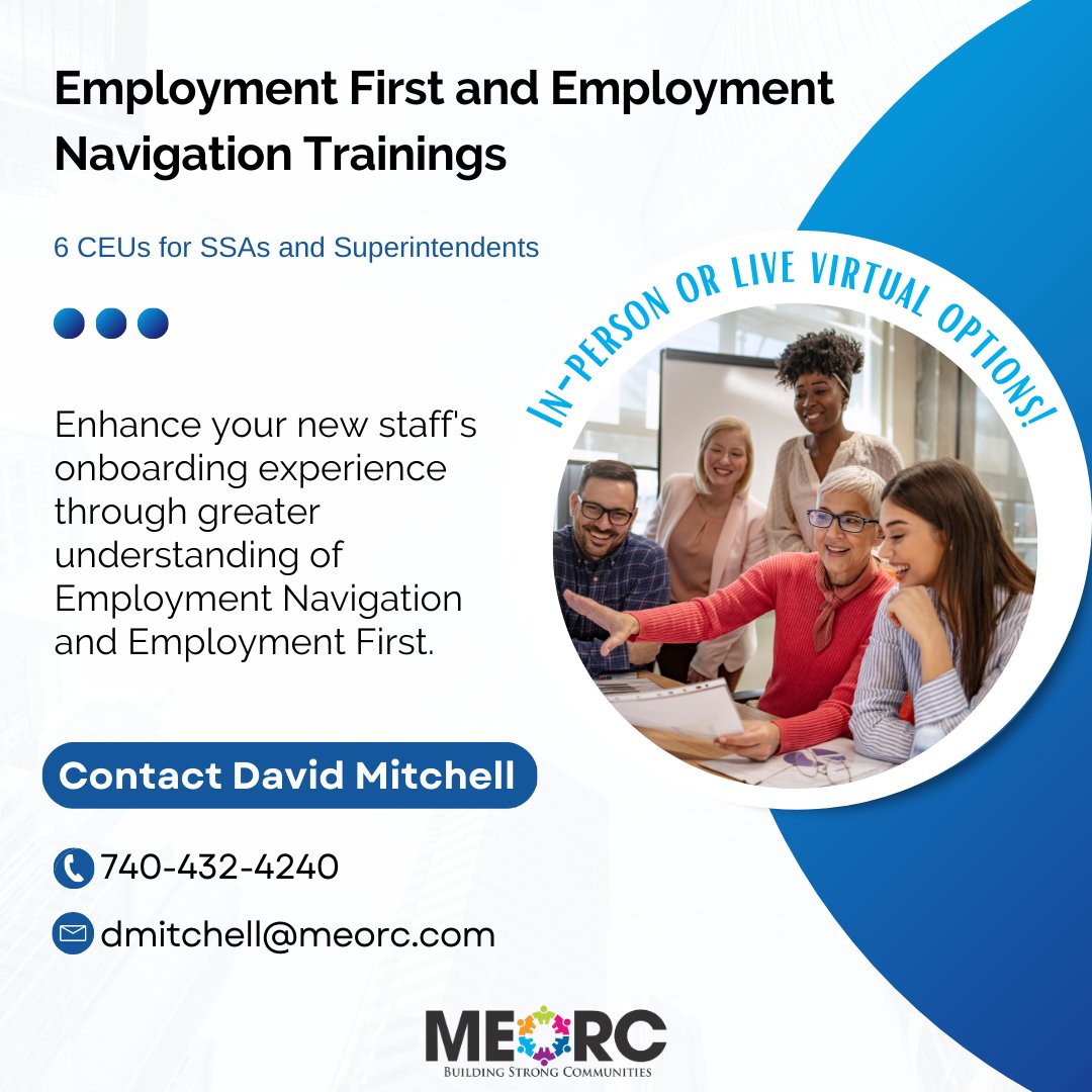 MEORC3's tweet photo. #MEORC #BuildingStrongCommunities #EmploymentFirst #EmploymentNavigation https://t.co/MIoAZ8R5Zy