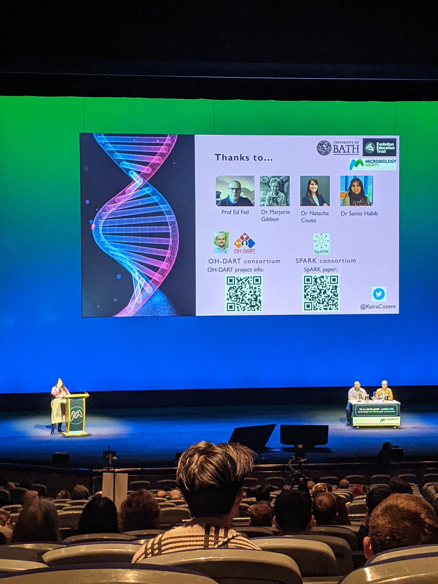 RowanCallumGre1's tweet photo. Super cool talk by @KeiraCozens about the joining of virulence and AMR plasmids in Klebsiella with E.coli also 'chipping in' pieces of the hybrid plasmid! #microsoc23 https://t.co/PtZmtOSoep