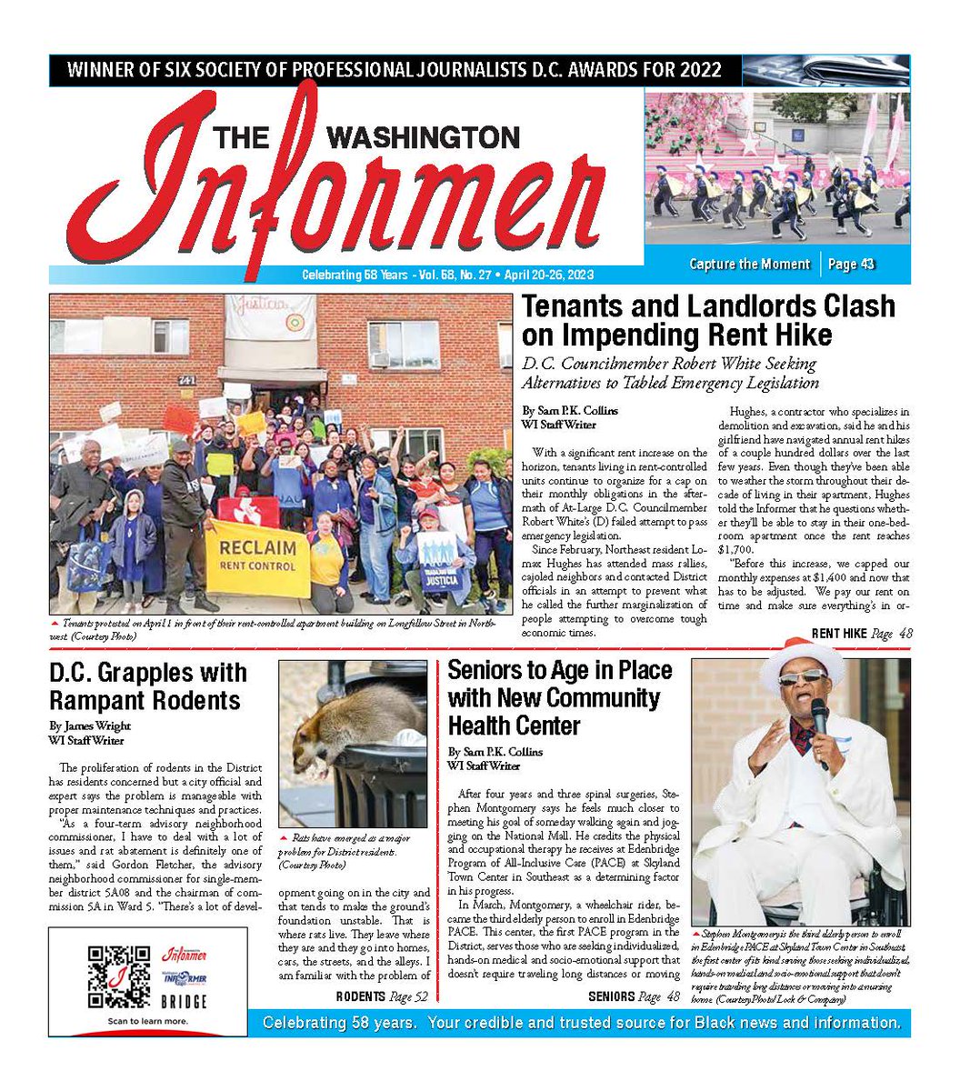WashInformer's tweet photo. Hot off the press! 📰🚨Pick up your copy of this week's Washington Informer, available on newsstands across the DMV or the web at https://t.co/GM5dOiRbPk #BeInformed #EarthDay2023 #EarthMonth #GunControl #ClimateChange https://t.co/hFnqF5rEJ8