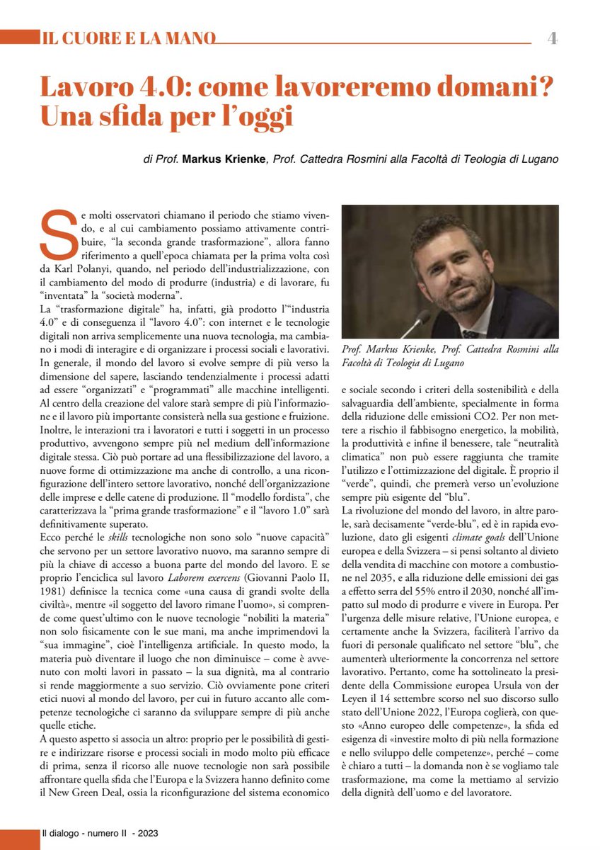Cattedra Rosmini (@cattedrarosmini) on Twitter photo Il lavoro del futuro, quali sfide per la generazione dei giovani? Il futuro del lavoro, quali sfide per le aziende?La transizione verde-blu cambierà il mondo del lavoro, e quale migliore occasione del vicino 1º maggio per rifletterci?Grazie a <a href="/GiuseppeRauseo/">Giuseppe Rauseo</a> e alle ACLI Svizzera! Il lavoro del futuro, quali sfide per la generazione dei giovani? Il futuro del lavoro, quali sfide per le aziende?La transizione verde-blu cambierà il mondo del lavoro, e quale migliore occasione del vicino 1º maggio per rifletterci?Grazie a <a href="/GiuseppeRauseo/">Giuseppe Rauseo</a> e alle ACLI Svizzera!