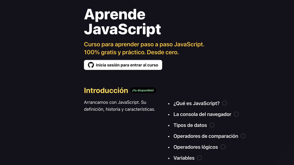 midudev's tweet image. ¡Ha llegado el día!

HOY abro el curso para Aprender JavaScript GRATIS.

Desde Cero, paso a paso y de forma interactiva.

Estaremos en directo a las 18H (España)

¿Me ayudas con un RT para que le llegue a más gente?