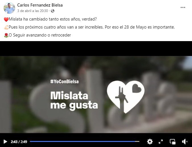 CarlosFBielsa's tweet photo. (1) 🗑 Estoy satisfecho. La Junta Electoral ha archivado la denuncia de VOX en contra del vídeo 'Mislata Me Gusta❤️' donde se relata en imágenes todo lo que hemos conseguido junt@s en estos años y todo lo que está por venir

✅ Un vídeo legal y sin gasto para el @AjMislata https://t.co/vwxS6dj6mA