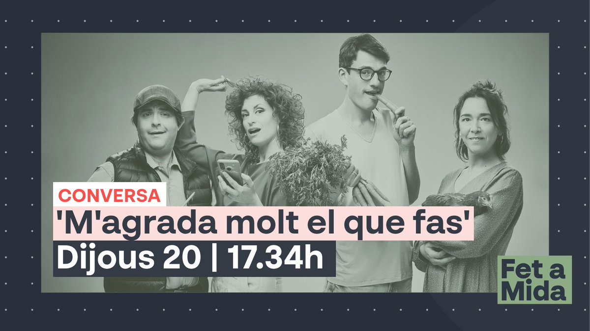 ‼️ Avui al #FetAMida parlarem amb els protagonistes de 'M'agrada molt el que fas', una reflexió sobre la sinceritat en clau de comèdia que podreu veure fins al 21 de maig al Teatre Aquitània <a href="/aquitaniabcn/">AQUITÀNIA TEATRE</a>