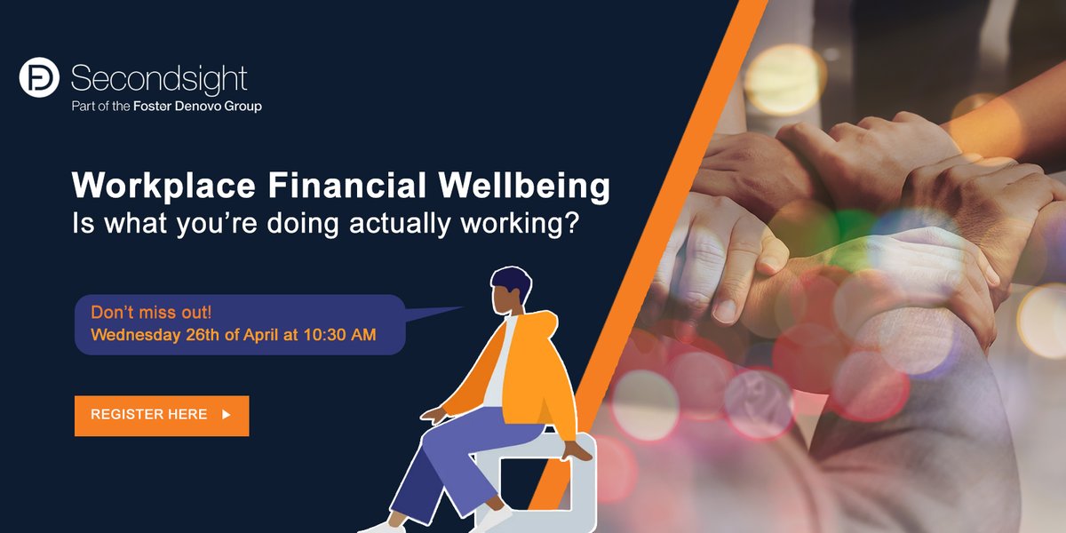 Secondsight_UK's tweet image. On Wednesday 26th April at 10:30am, our Financial Wellbeing Strategist, Darren Laverty will deliver an insightful webinar on how to measure the effectiveness of your financial wellbeing strategy. For HR professionals, join us here: bitly.ws/DhAP #HRmasterclass #HRevent