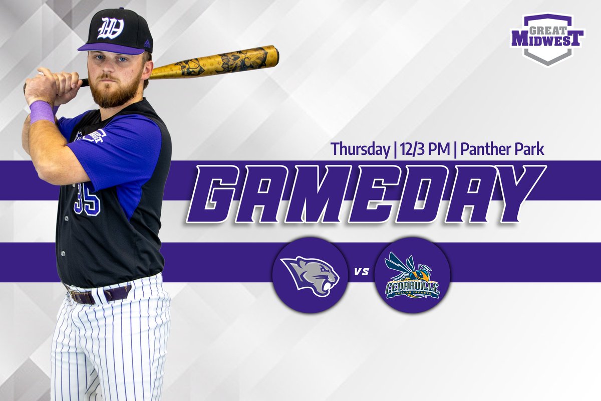Baseball hosts on Cedarville in a big G-MAC matchup 🐾

🆚 Cedarville
🏟️ Panther Park
🕛 12/3 PM CT
📊 bit.ly/3yPSyOY
📺 bit.ly/3vhtRt3

#OneTeamWesleyan | #ForTheW