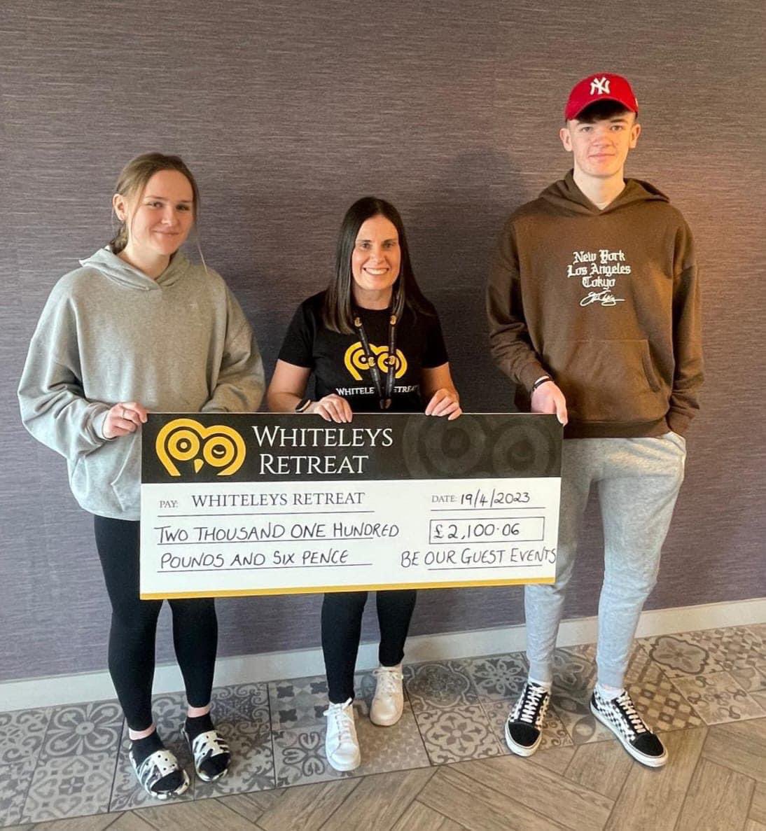 whiteleysayr's tweet photo. Massive thank you to Ayrshire College Students "Be Our Guest Events" who as part of their course organised and held a race night in aid of Whiteleys Retreat. We are incredibly grateful and proud of them raising £2,100.06 🫶🏼#VitalSupport #ayrshirecollege https://t.co/9BzeJsY8dr