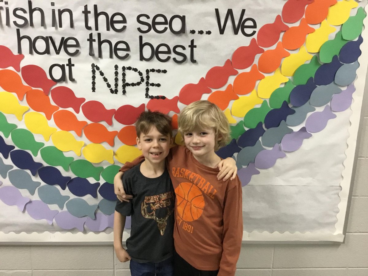 First graders Jackson and Harrison have spearheaded our #TeamTrees and #TeamSeas fundraiser this year.  We've already made a big difference with our loose change, and there are still two more days to donate!  So proud of these boys! @southernhancock #NewPalProud @MrBeast