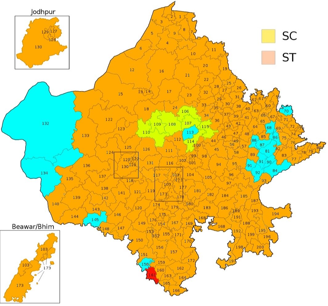 2019 PARLIAMENT A.C WISE LEAD MAP-RAJASTHAN

NDA-183
BJP-176
RLP-7

INC-16

OTH.-1
BTP-1
