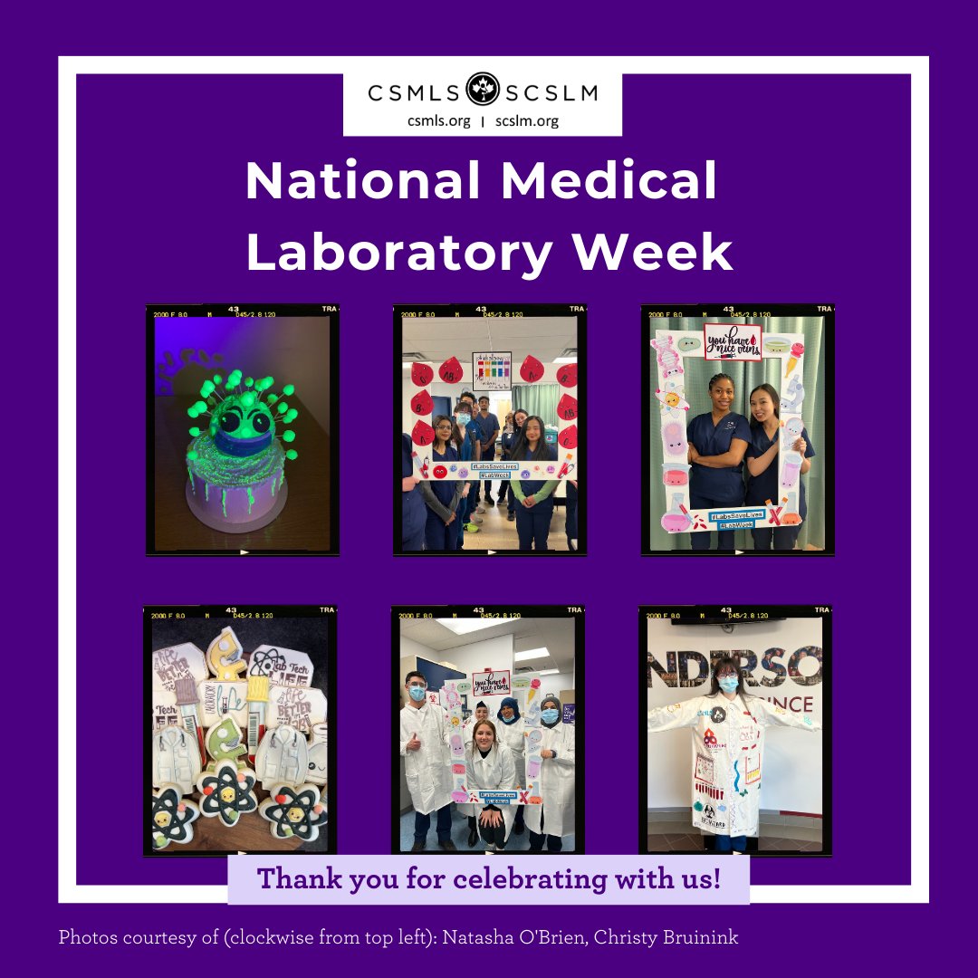 csmls's tweet photo. Thank you to everyone who helped #labvocate, educate, and raise awareness of medical laboratory professionals throughout Lab Week! Your energy and enthusiasm helped Canadians #SeeTheLab, and the #MedLab professionals behind their tests. https://t.co/BYy4Zl09qZ